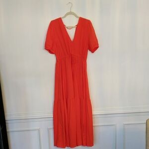 Mango Vibrant Orange Maxi Dress